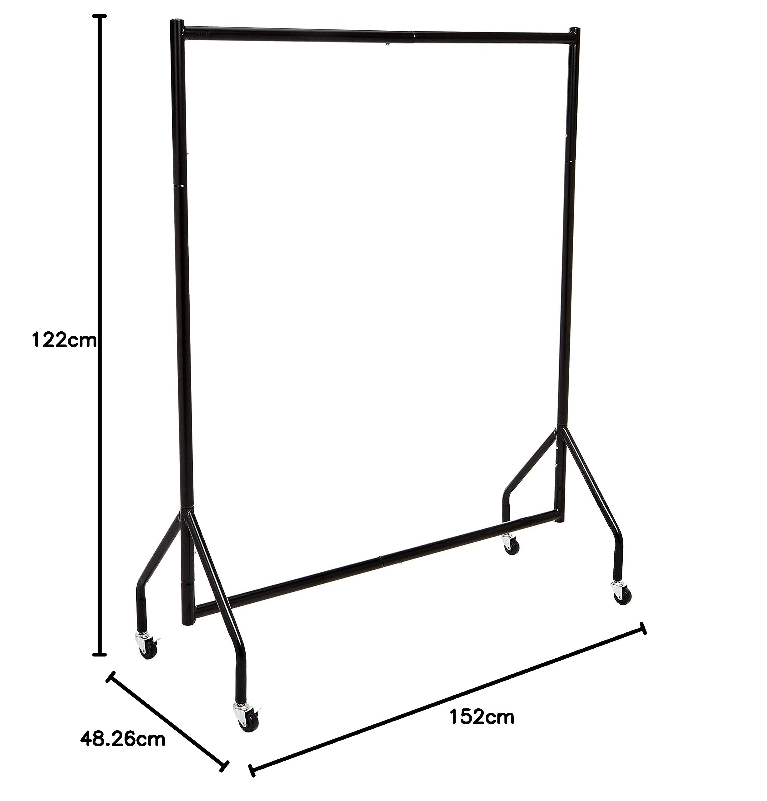 改Amazon Basics Heavy Duty Rolling Garment Rack, Hanging Clothes Organizer Rail for Display and Storage, 1.82 x 1.52 m, Black
