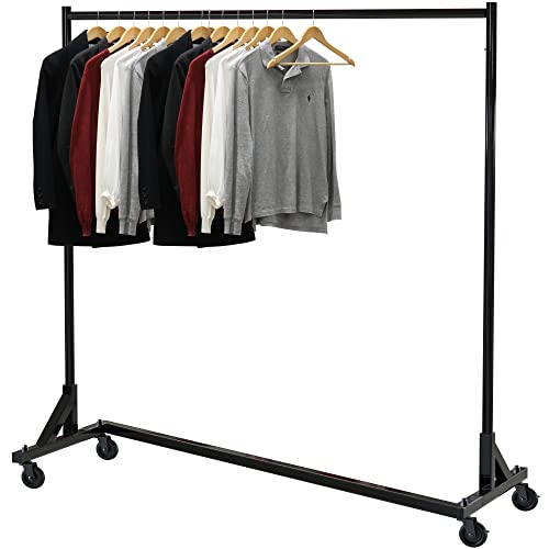 Industrial Grade Z-Base Garment Rack, 400lb Load with 62in extra long bar