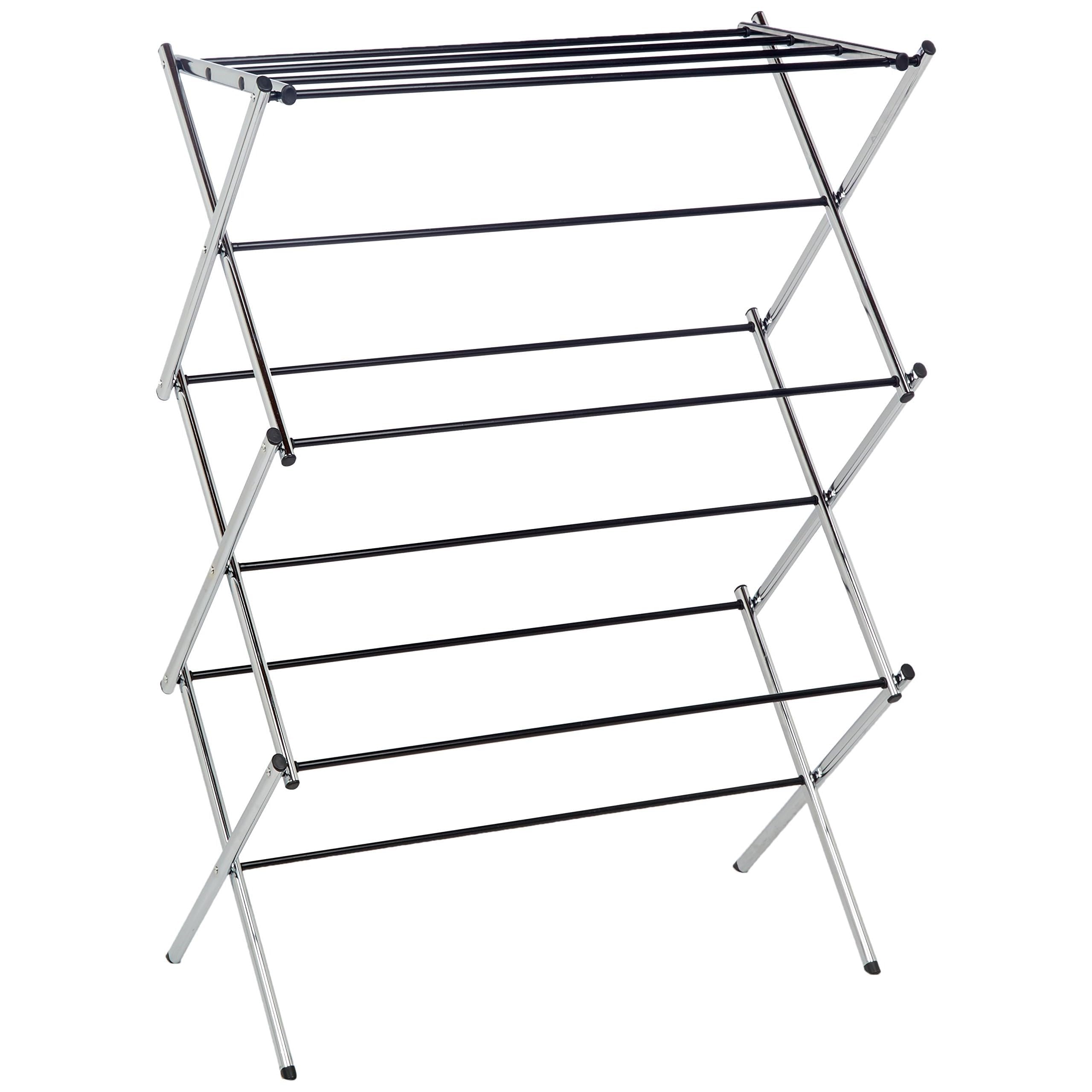 改Amazon Basics Foldable Portable Laundry Drying Rack for Air Drying Clothing, Indoor Outdoor Use - 29.4 x 14.8 x 41.9 inches (LxWxH), White