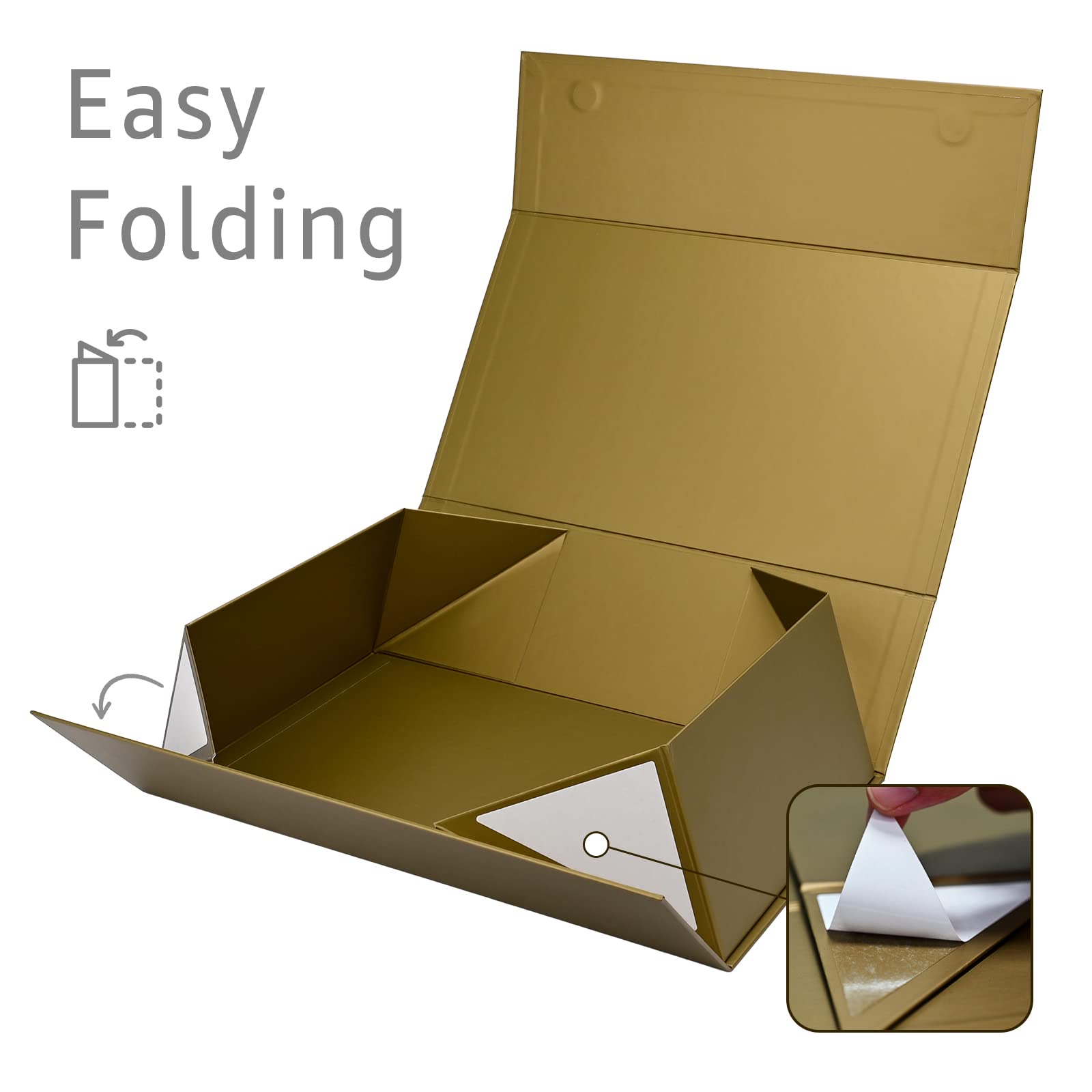 Gift Box 13 x 10 x 5 inch Large Black Gift Box with Magnetic Lids for Christmas Gifts Box Contains Card, Ribbon, Shredded Paper Filler Birthday Gift Packging (1 Pcs)