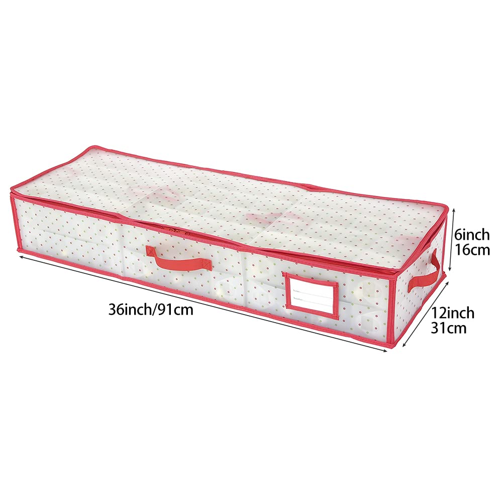 改Sattiyrch Plastic Christmas Ornament Storage Box with Dual Zipper Closure - Box Contributes Slots for 128 Holiday Ornaments 3 Inch - Keeps 128 Xmas Holiday Ornaments (128)