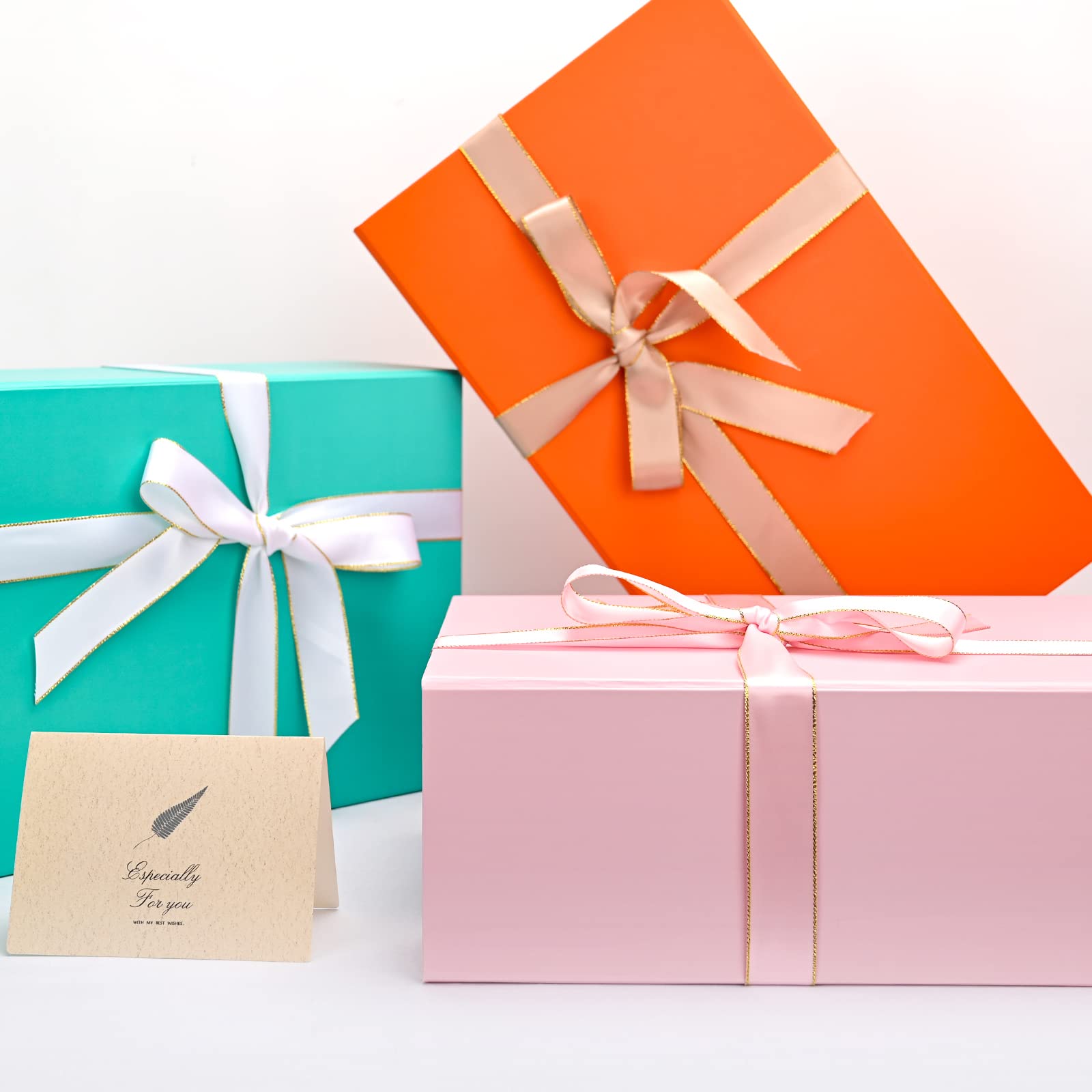 Gift Box 13 x 10 x 5 inch Large Black Gift Box with Magnetic Lids for Christmas Gifts Box Contains Card, Ribbon, Shredded Paper Filler Birthday Gift Packging (1 Pcs)