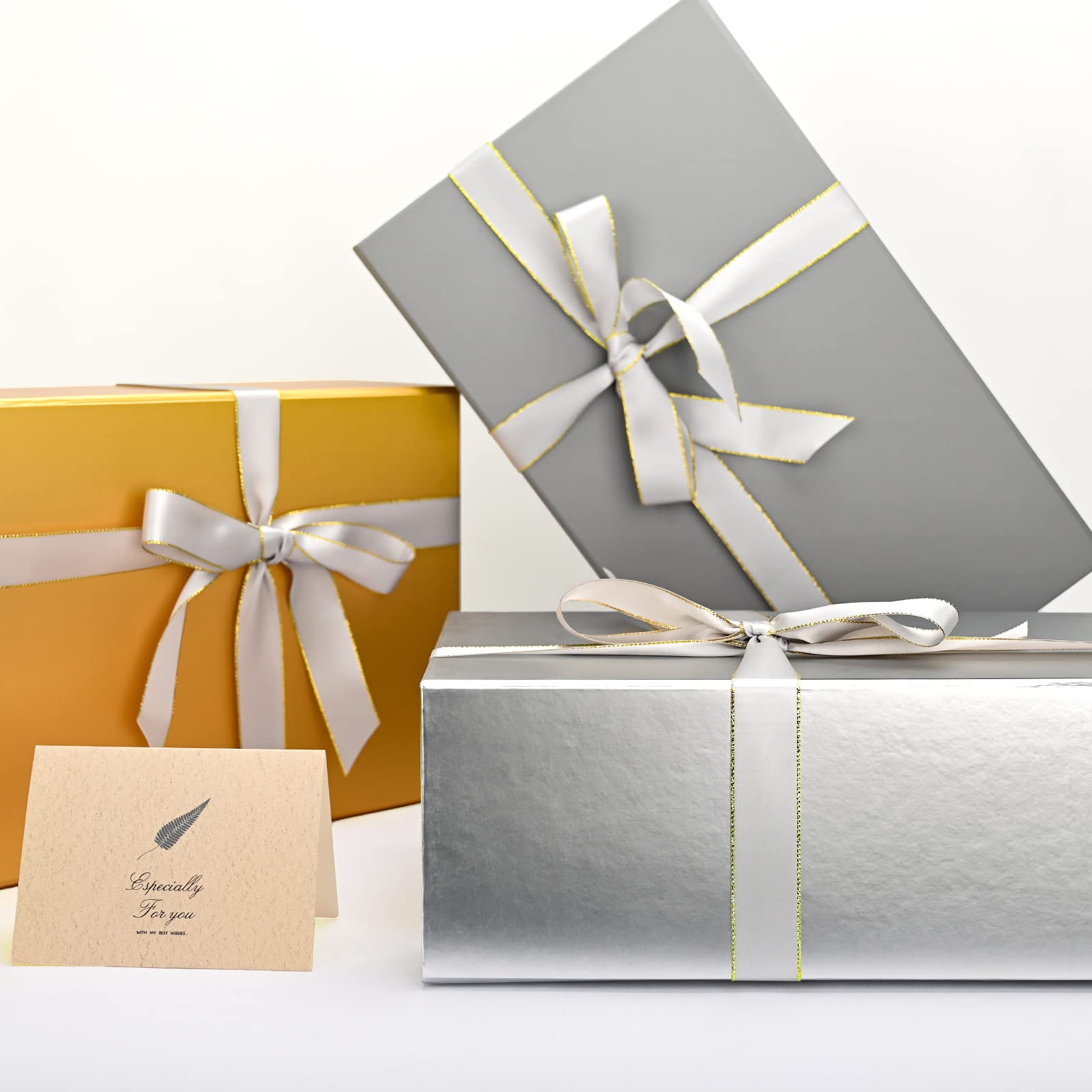 改LIFELUM Gift Box 13 x 10 x 5 inch Large Black Gift Box with Magnetic Lids for Christmas Gifts Box Contains Card, Ribbon, Shredded Paper Filler Birthday Gift Packging (1 Pcs)