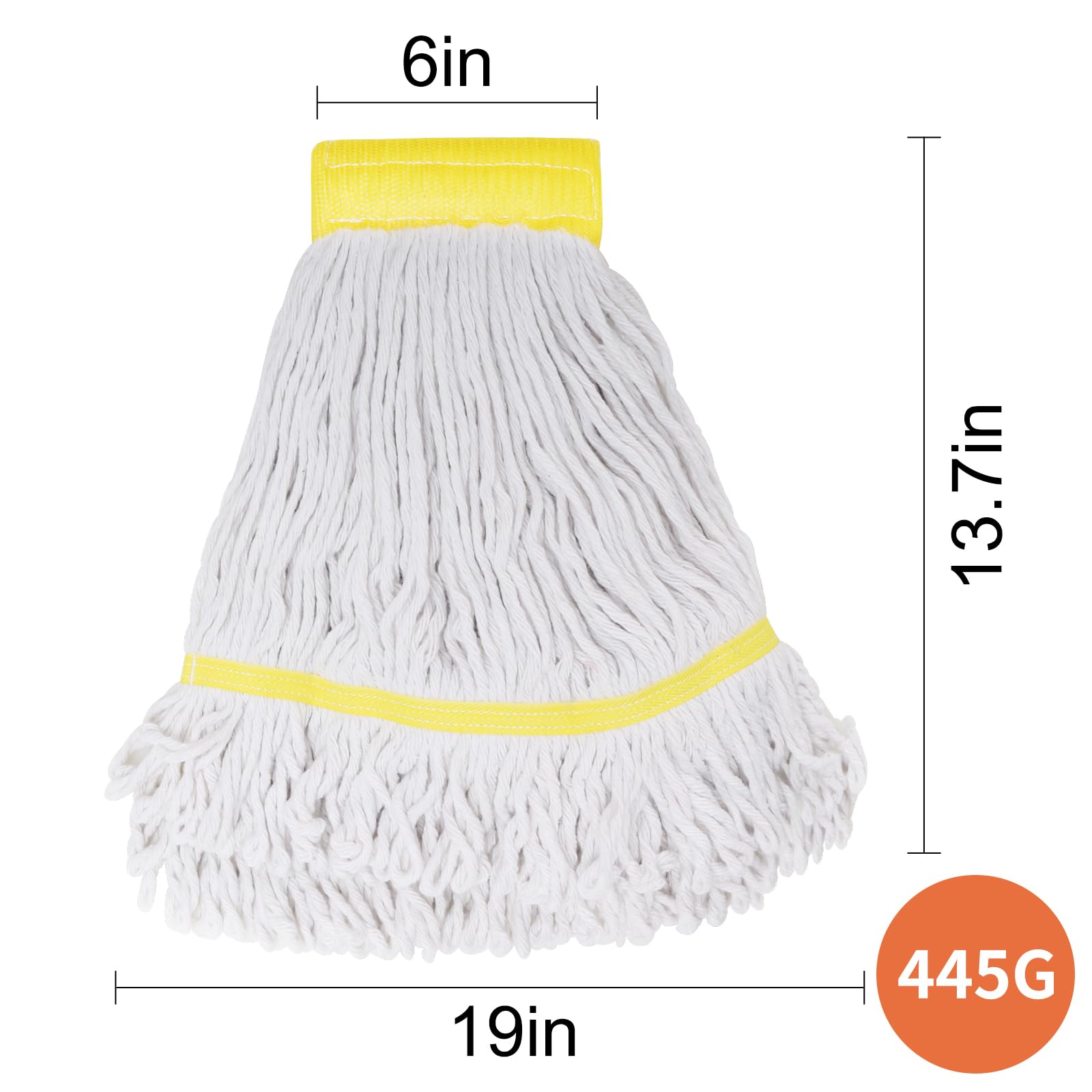 改KeFanta Commercial Mop Heavy Duty Industrial Mop with Long Handle,60" Looped-End String Wet Cotton Mops for Floor Cleaning,Home,Kitchen,Office,Garage and Concrete/Tile Floor