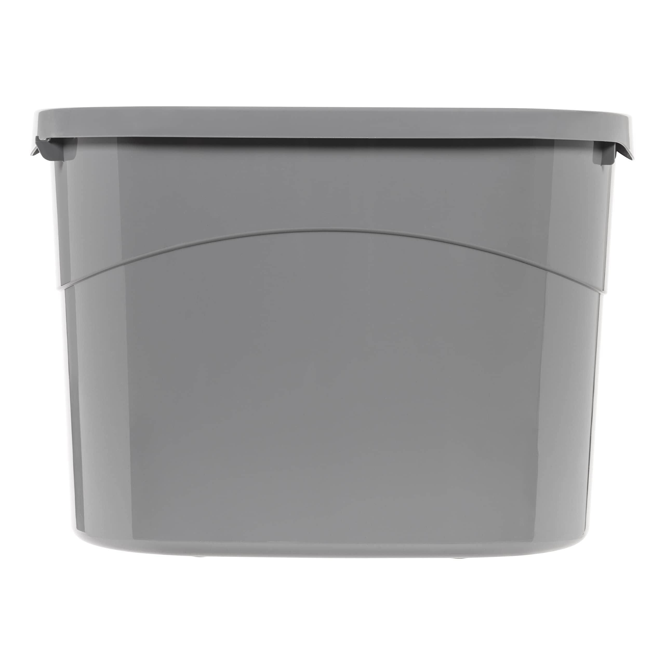 改Amazon Basics Large Cat Litter Box with High Sides, Open Top, Includes Scoop, 19 x 15 x 11.75 inches, Grey/Beige