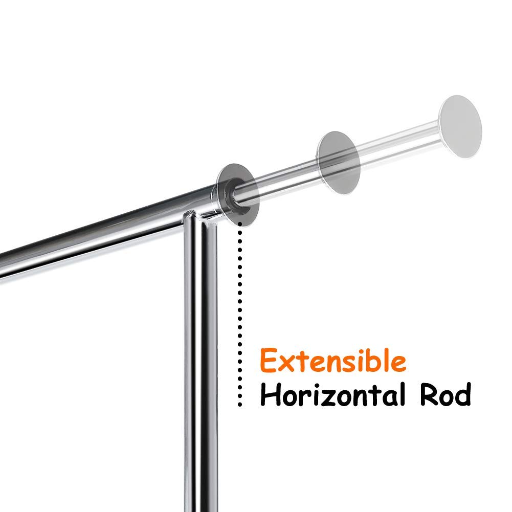 改HOKEEPER Clothes Rack Heavy Duty Load 400Lbs, Rolling Clothing Racks for Hanging Clothes, Commercial Garment Rack, Collapsible ＆ Portable Clothes Rack with Wheels and Adjustable Shelves