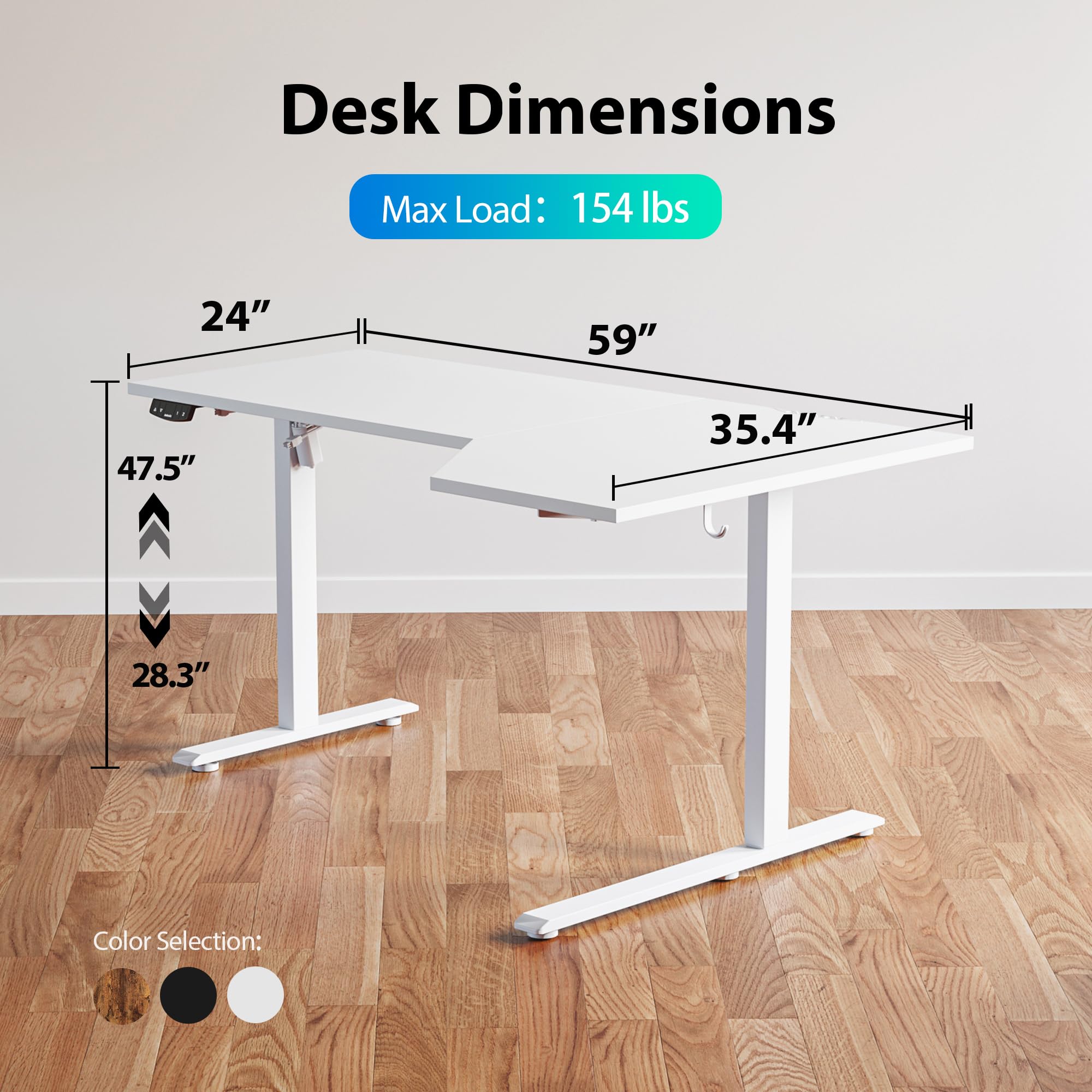 改Agilestic Electric Standing Desk, L-shaped 55 Inches Height Adjustable Desk, Sit and Stand up Desk for Work Office Home, Ergonomic Rising Computer Table for Home Office with Splice Board, Rustic Brown