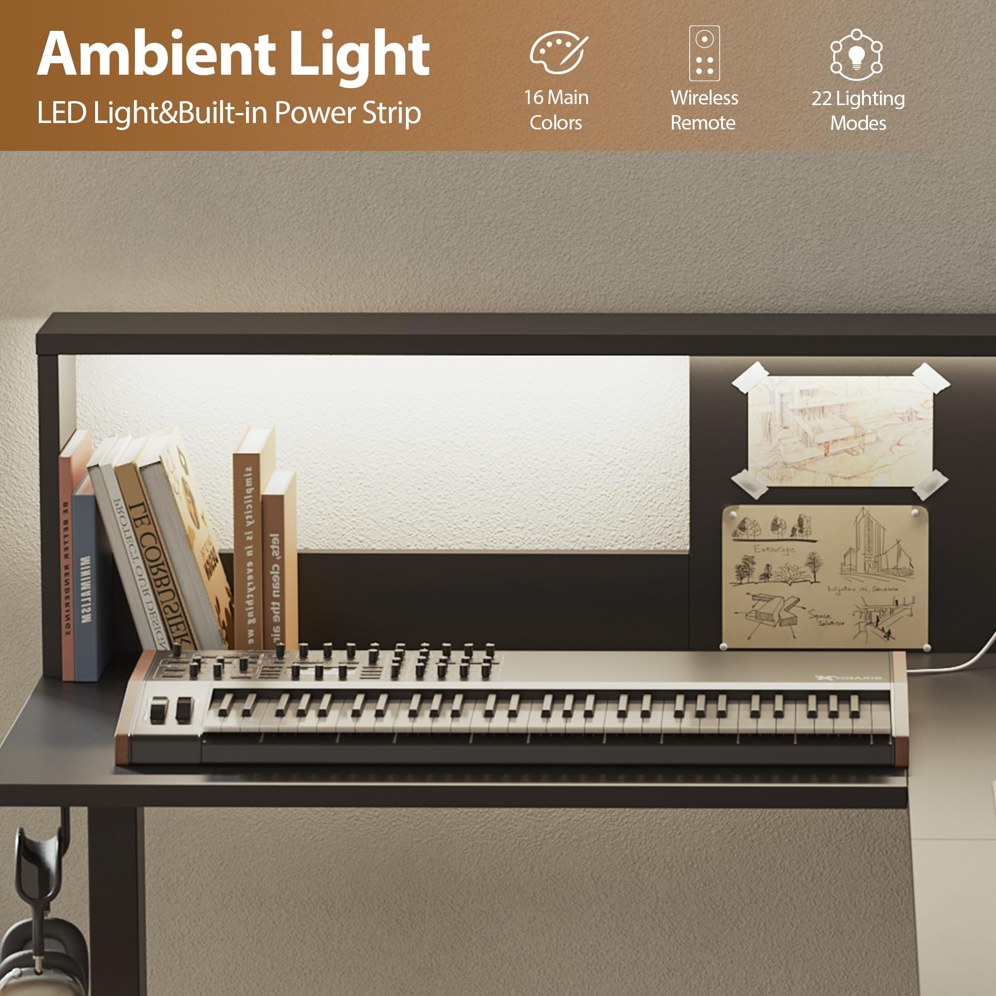 Agilestic L Shaped Standing Desk Adjustable Height, Electric Corner Standing Desk, 63 x 55 inch Sit Stand Computer Table with Splice Board, Rustic Brown