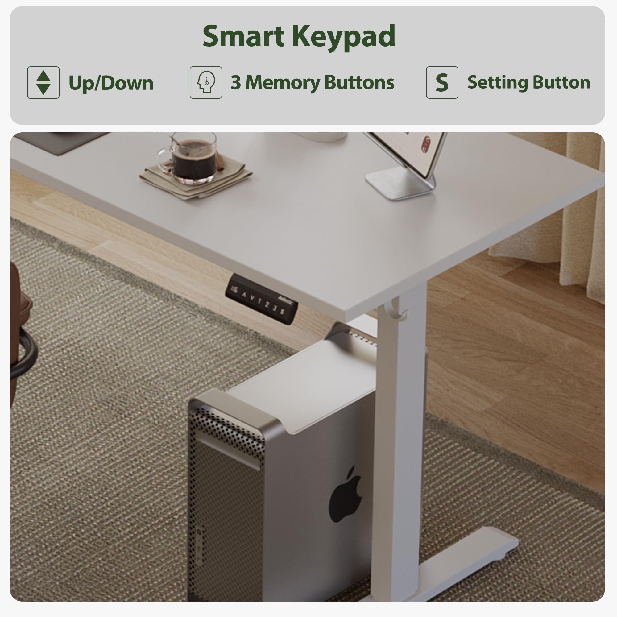 Agilestic L Shaped Standing Desk Adjustable Height, Electric Corner Standing Desk, 63 x 55 inch Sit Stand Computer Table with Splice Board, Rustic Brown