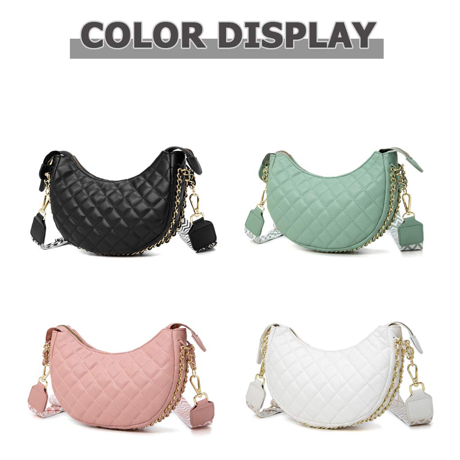 Small Crescent Crossbody Bags for Women Leather Sling Crossbody Purse Shoulder Bag with Adjustable Wide Strap…