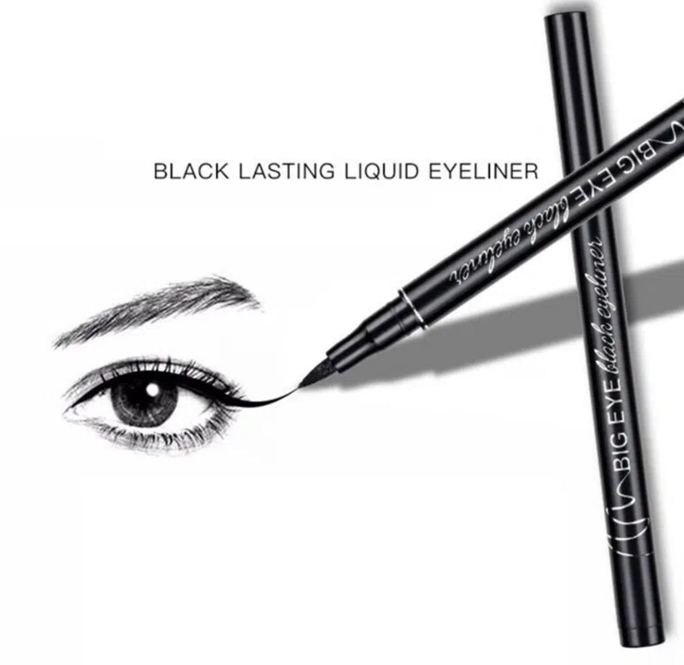 4D Silk Fiber Lash Mascara Waterproof & Smudge-Proof,Luxuriously Longer, Thicker, Voluminous Eyelashes, Long-Lasting, Dramatic Extension, No Flaking, Hypoallergenic Formula (Eyeliner Pencil, One Size) Makeup Pack Cosmetic