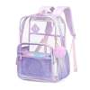 Clear Backpack Heavy Duty PVC Clear School Bag College Work Travel Waterproof Sturdy Beach Backpack with Cute Pendant