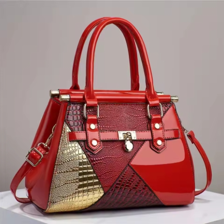 Crocodile Pattern Luxury Satchel Handbag Blue