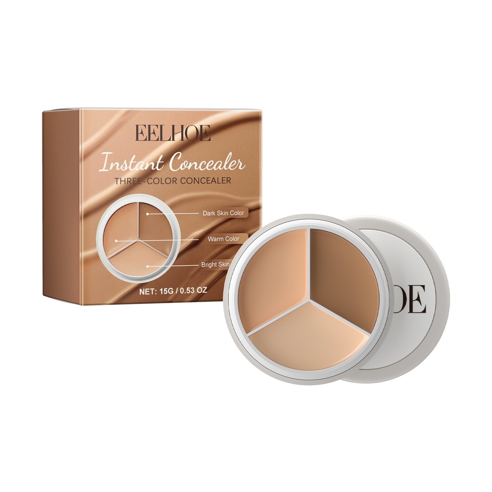 Cover concealer to cover facial blemishes, tear troughs, dark circles and spots to create a clear and natural makeup look