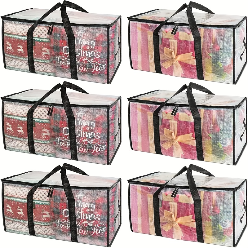 6-Pack Extra-Large Moving Bags, with Reinforced Handles, Heavy-Duty Storage Tote Bags, for Clothing and Moving Supplies Storage