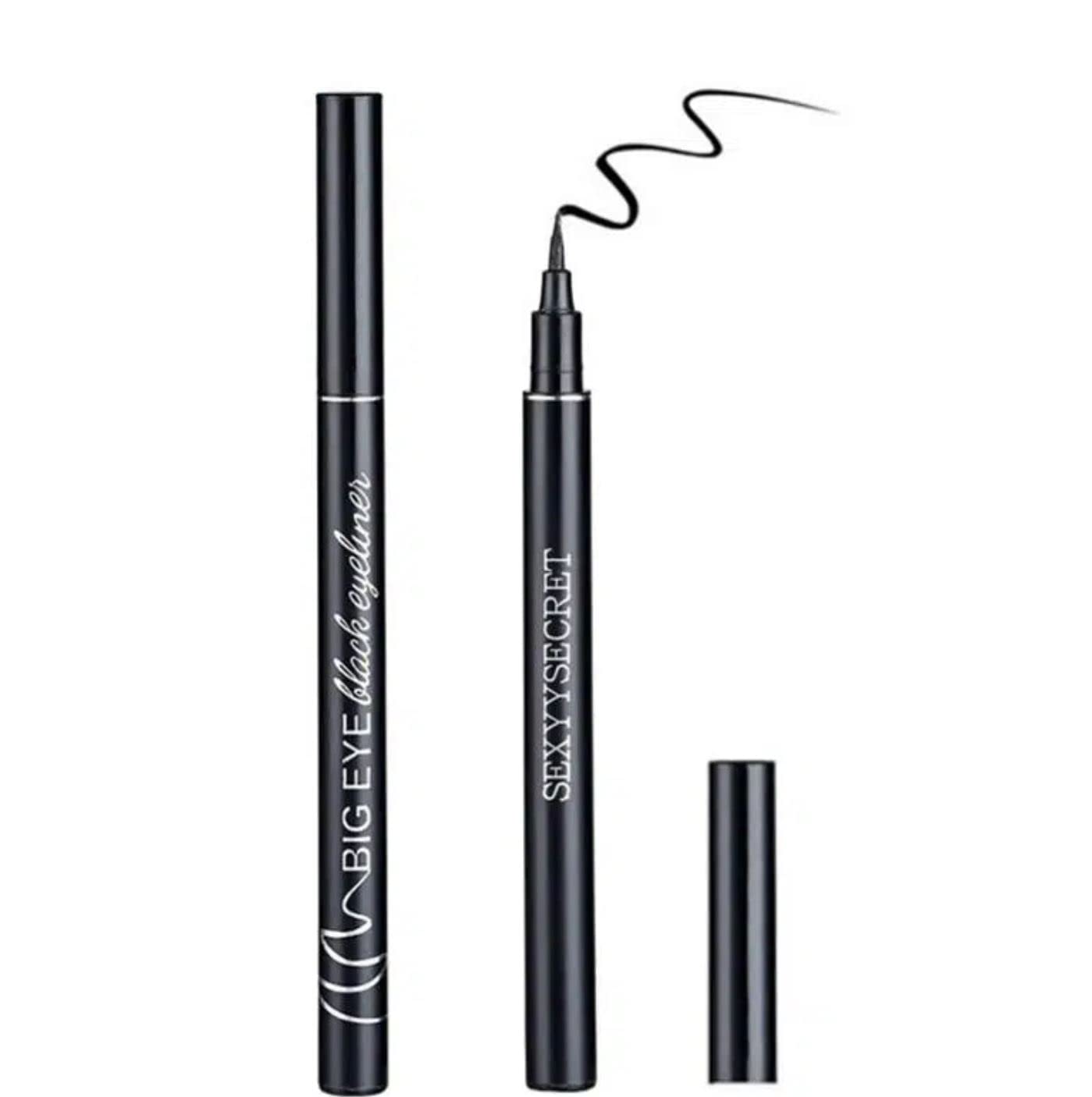 4D Silk Fiber Lash Mascara Waterproof & Smudge-Proof,Luxuriously Longer, Thicker, Voluminous Eyelashes, Long-Lasting, Dramatic Extension, No Flaking, Hypoallergenic Formula (Eyeliner Pencil, One Size) Makeup Pack Cosmetic