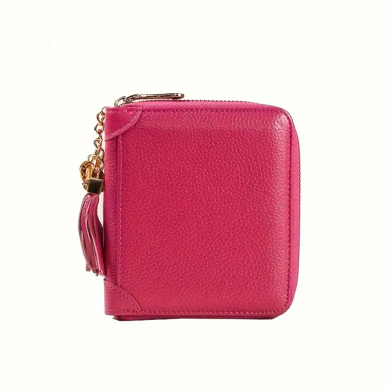 Womens Coin Purse Credit Zip Leather Card Case RFID Blocking