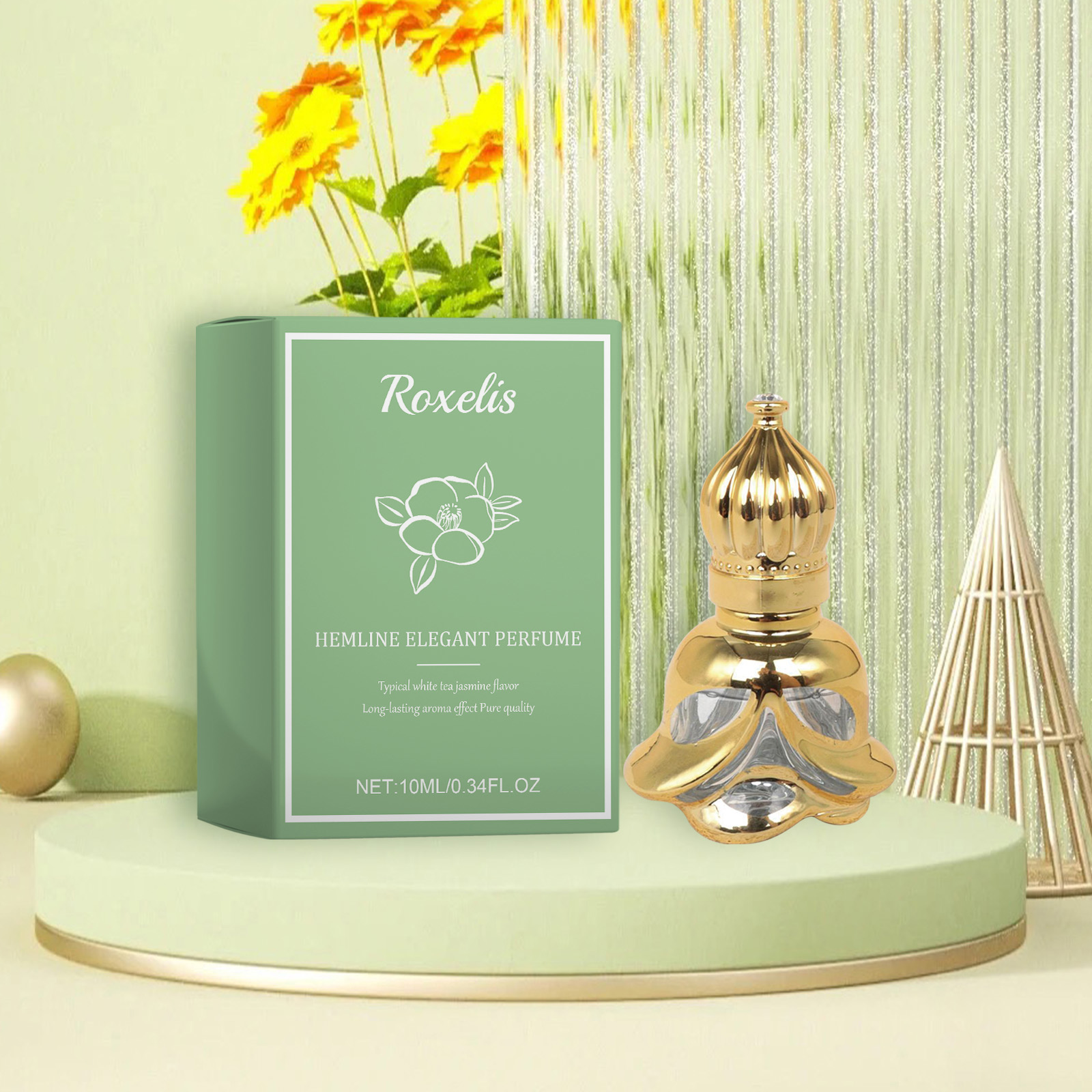 Exquisite women's perfume White tea jasmine skirt elegant perfume Dating encounter fresh fragrance lasting natural and gentle fragrance