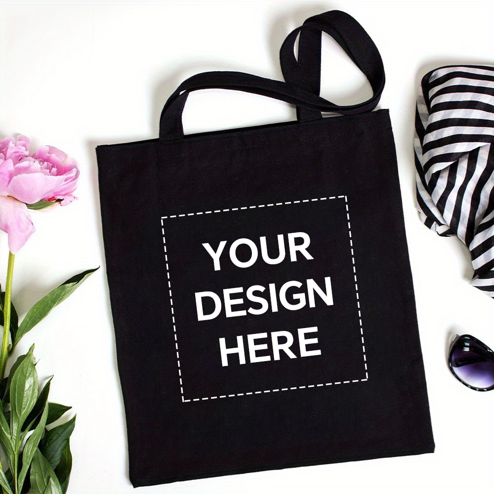 PODPersonalized custom canvas bag with customizable front and back, customizable photo/text/logo canvas tote bag for travel, going out, party.