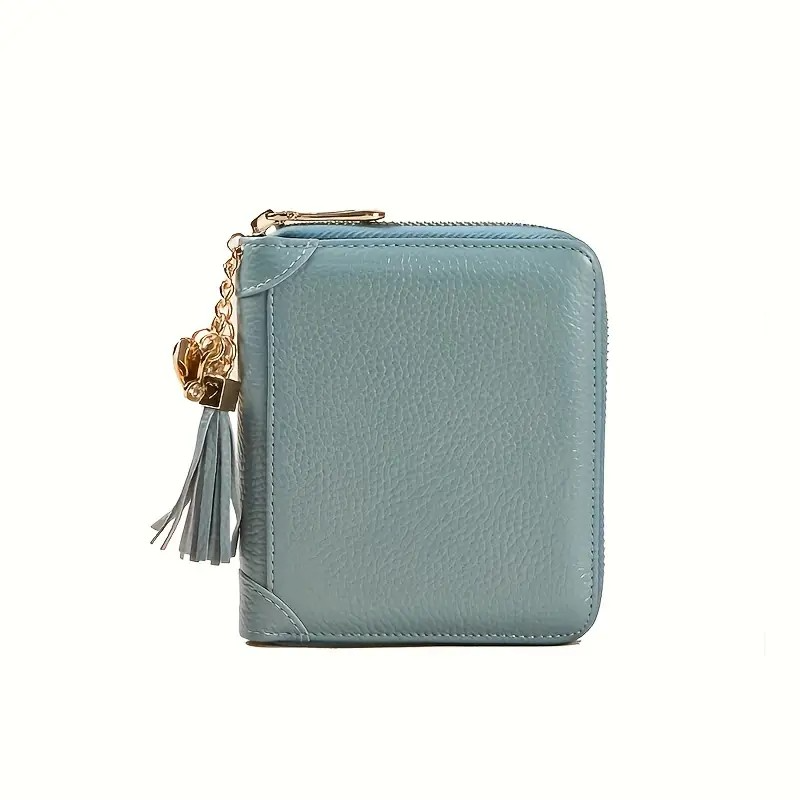 Womens Coin Purse Credit Zip Leather Card Case RFID Blocking