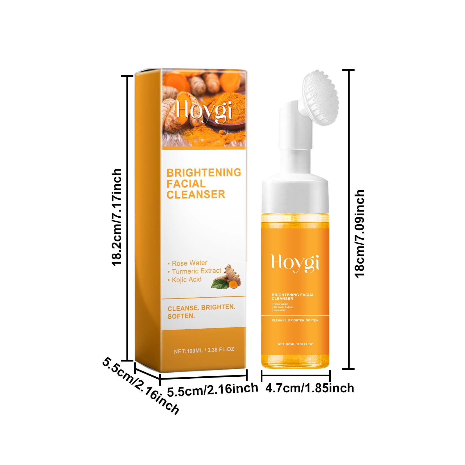 Turmeric Facial Cleanser: Deeply cleanses the facial skin, fades acne marks and pimple marks, moisturizes the skin, brightens the complexion, and rejuvenates the skin.