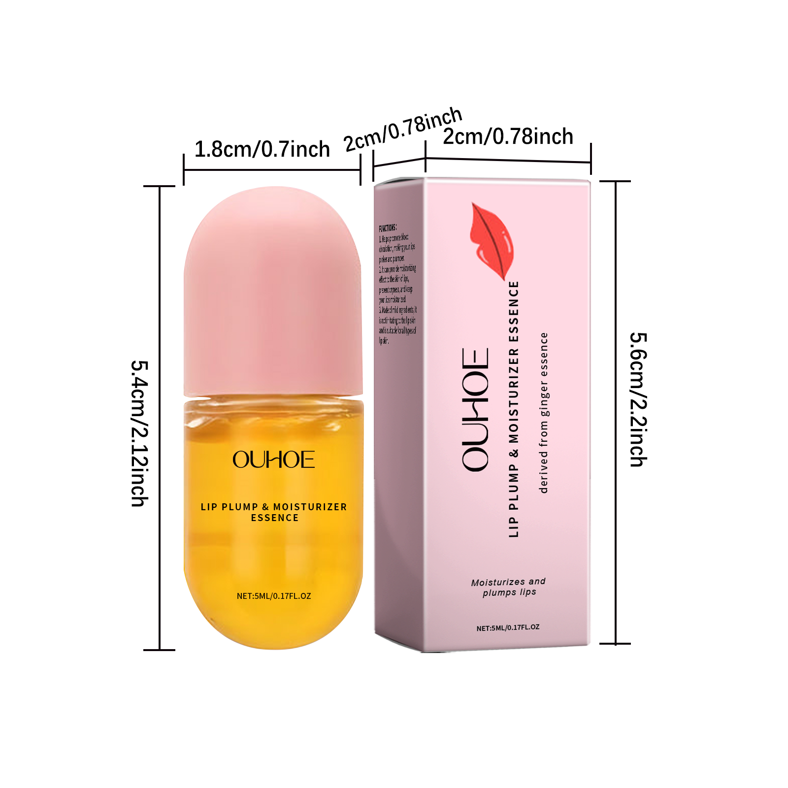 OUHOE moisturizing lip oil, plump and moisturizing lips, nourishing lips, moisturizing elasticity, repairing dryness