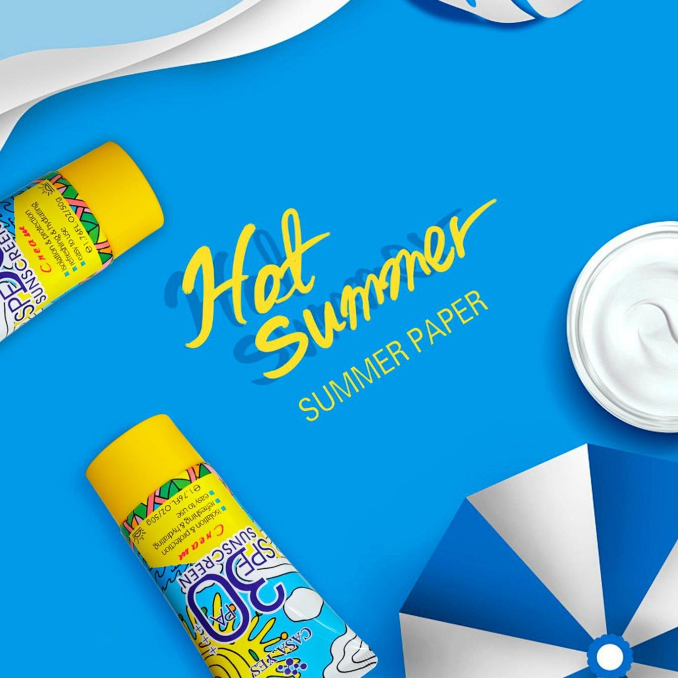 CASA.YES Sunscreen SPF 30+++, Lightweight, Non-Greasy, Water-Resistant, UVA/UVB Protection For Face & Body Sun Protection, Sunscreen
