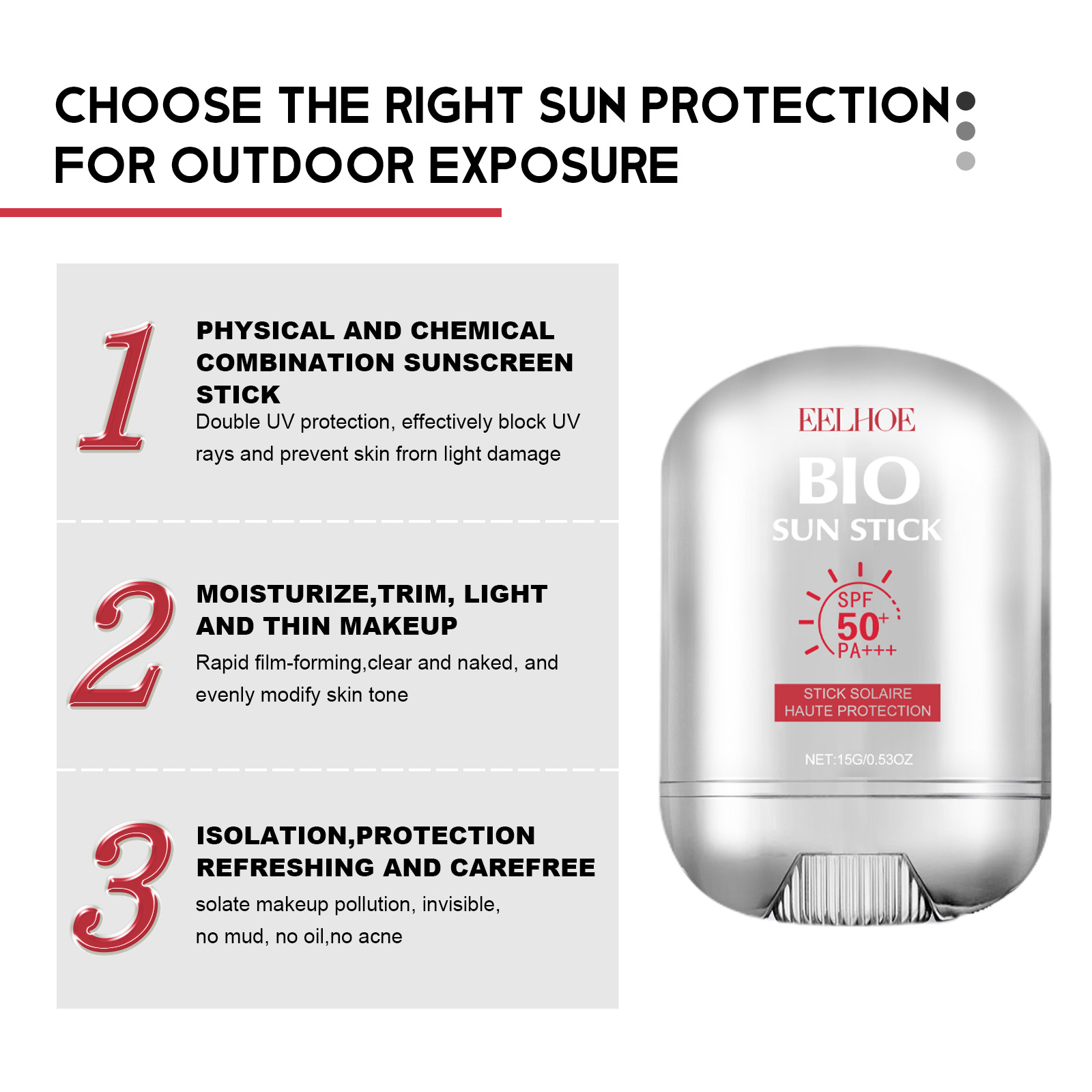 Bio Sun Stick Pro, Sun Screen Stick, Peptide 9 Sun Stick, Portable UV Protection Sunscreen Stick, with Peptide Complex, Bio Sun Stick for Face and Body Beach Water-Resistant SPF 50+ Facial Skincare Comfort Skin Repair Lightweight