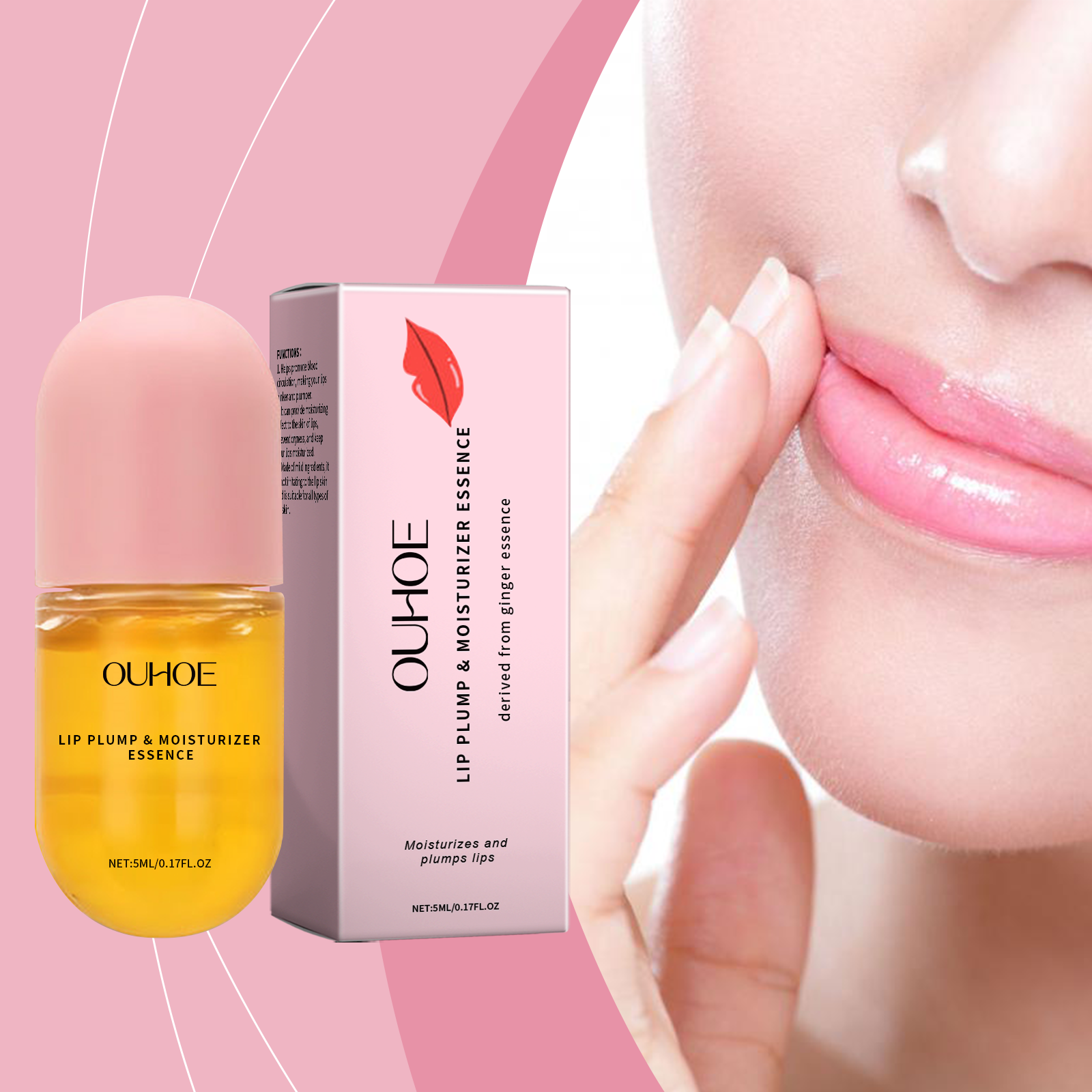 OUHOE moisturizing lip oil, plump and moisturizing lips, nourishing lips, moisturizing elasticity, repairing dryness