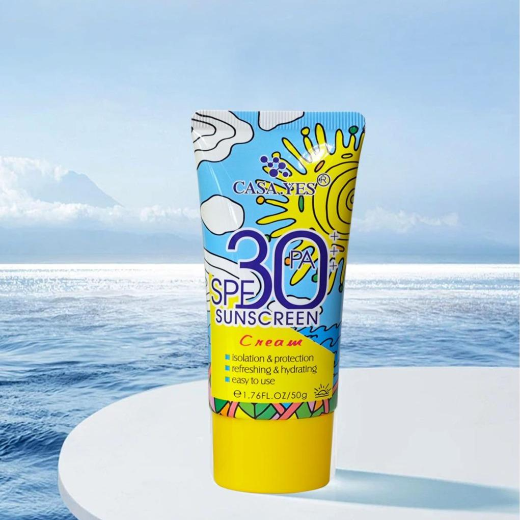 CASA.YES Sunscreen SPF 30+++, Lightweight, Non-Greasy, Water-Resistant, UVA/UVB Protection For Face & Body Sun Protection, Sunscreen