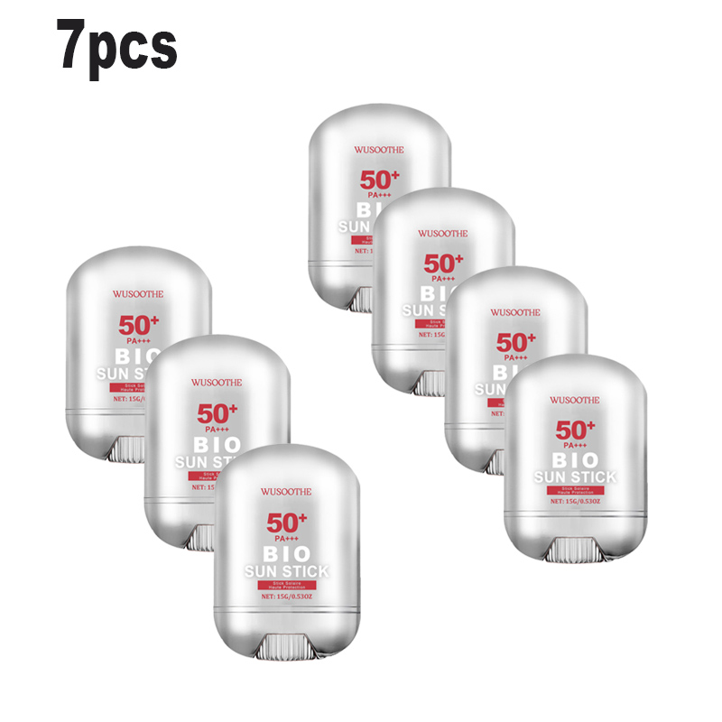 7PCS, Affordable PA+++ Sunscreen Sticks, Bio Sun Stick Unisex Beach Protection Waterproof Sunscreen Stick Refreshing, non-greasy, easy to apply, SPF50+, 15g/stick