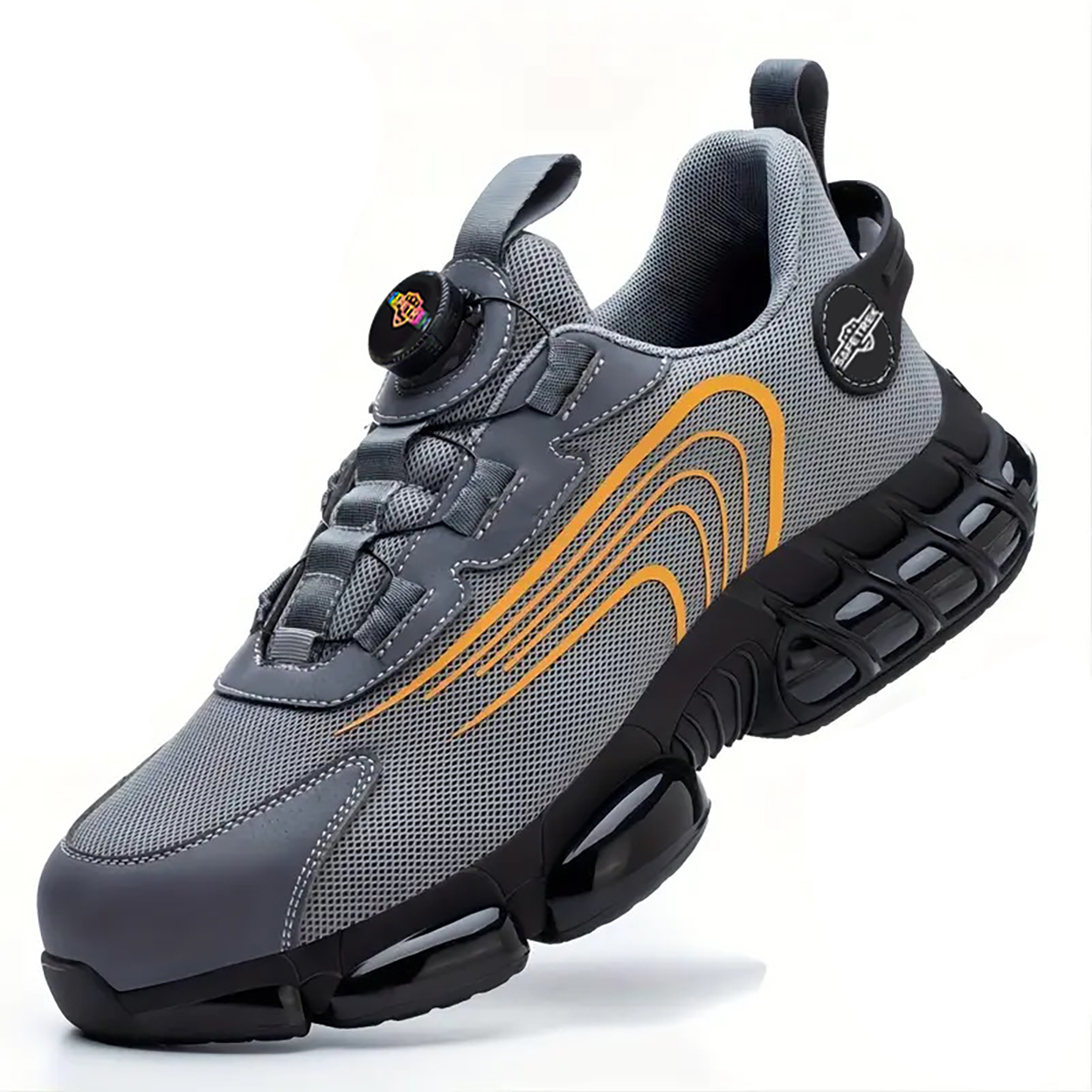 Steel Toe Shoes for Men Women Composite Toe Work Sneakers Indestructible Safety Tennis Shoes Lightweight Breathable Construction Sneakers Puncture Proof Air Cushion Ergonomic Design