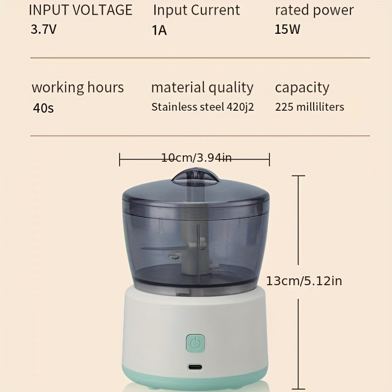 Multifunctional Food Processor - Cordless Electric Meat & Vegetable Grinder, Chopper, Meat Grinder, Dicer - Portable Mini Food Machine