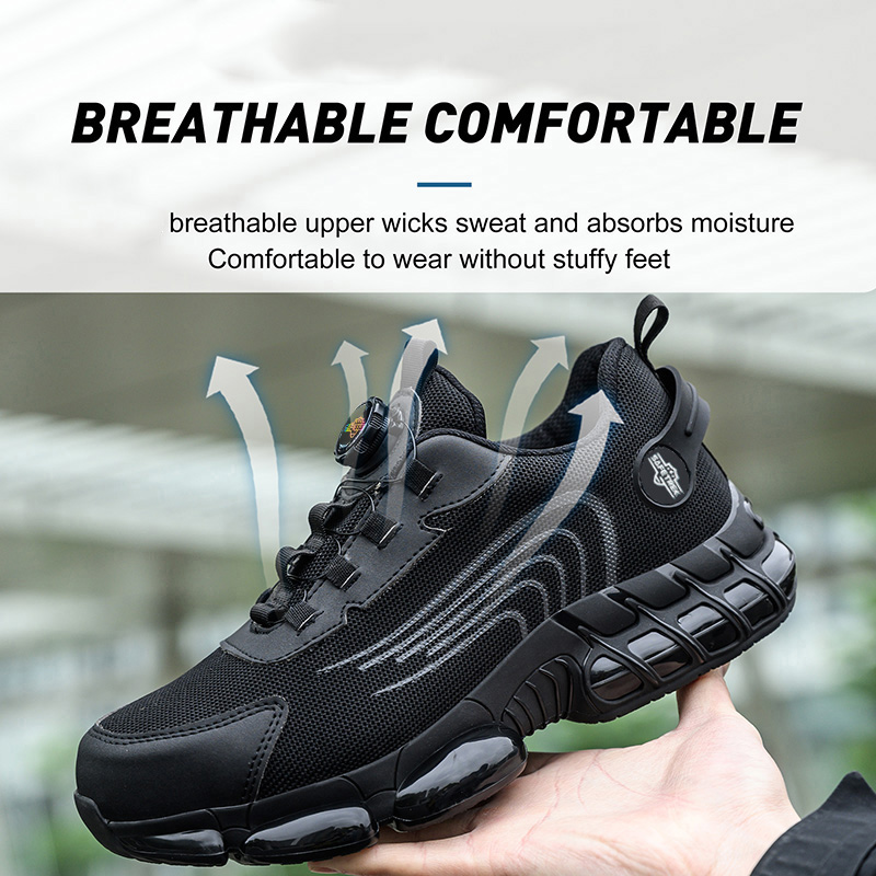 Steel Toe Shoes for Men Women Composite Toe Work Sneakers Indestructible Safety Tennis Shoes Lightweight Breathable Construction Sneakers Puncture Proof Air Cushion Ergonomic Design