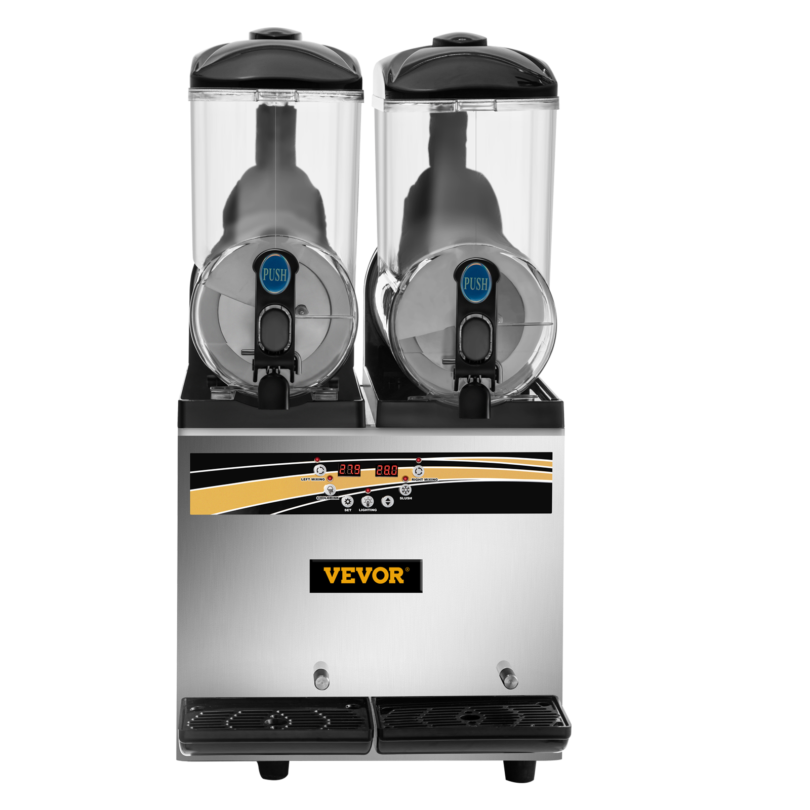 VEVOR Margarita Machine, 15Lx2 Tank Commercial Slushy Machine, Slushie Machine 1000W, Commercial Margarita Maker, Smoothie Frozen Drink Maker for Supermarkets Cafes Restaurants Bars Home Use