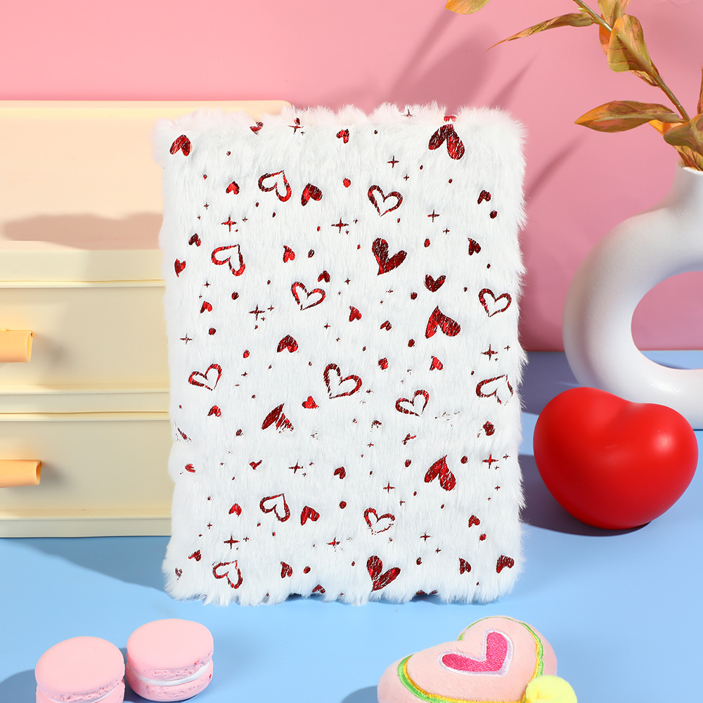 Love plush notebook A5 diary can be used for study office princess suitable for girls gift Valentine's Day gift cute style romantic couple diary