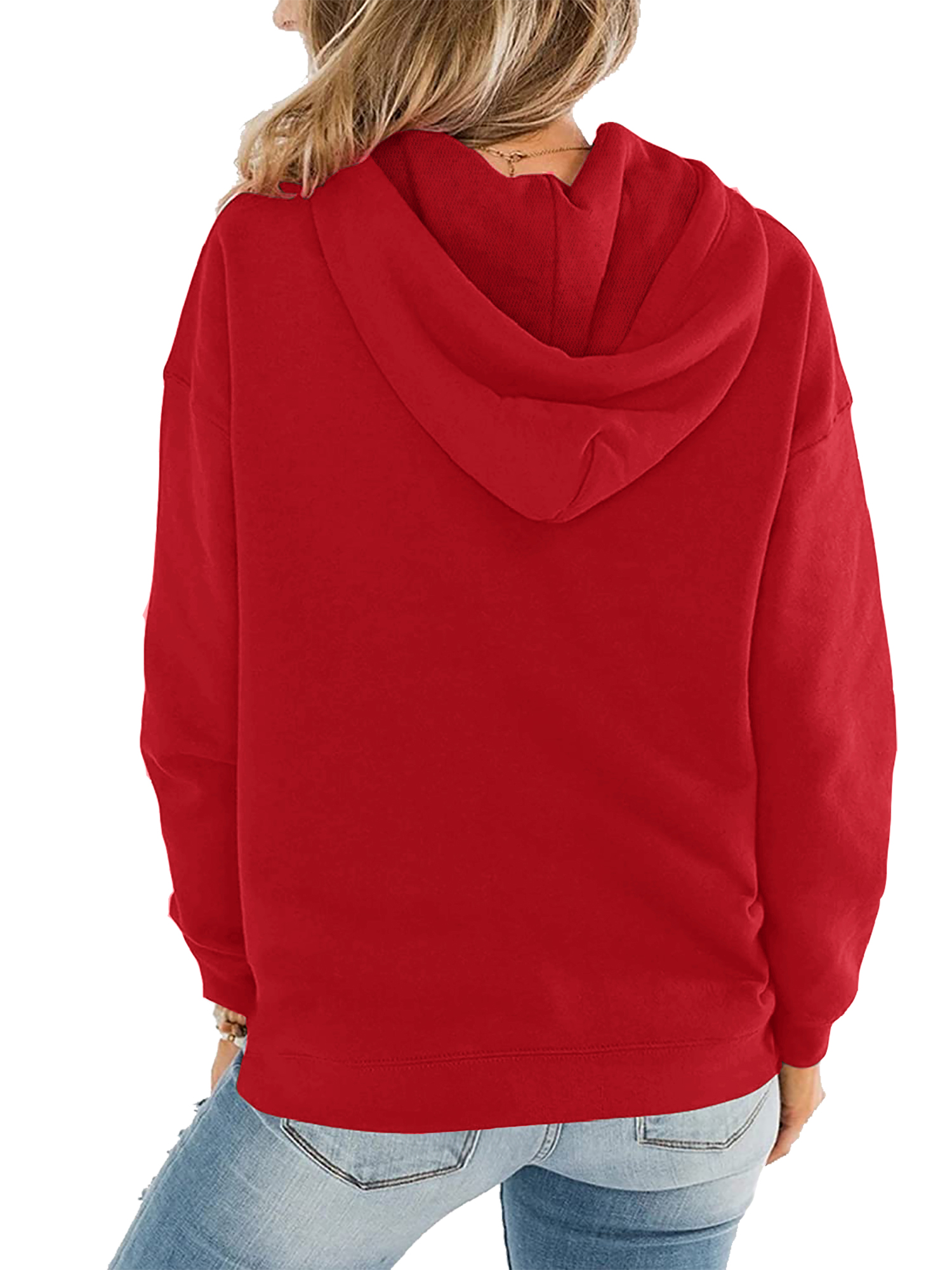 Women’s Casual Solid Hoodies Classic Long Sleeve Loose Sweatshirts Crew Neck Lightweight Pullover Tops with Pockets