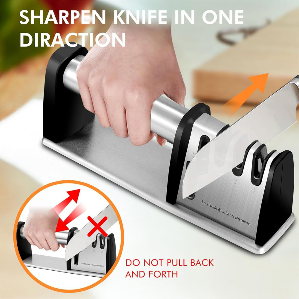 1pcs 4-in-1 Kitchen Blade and Scissor Sharpening Tool
