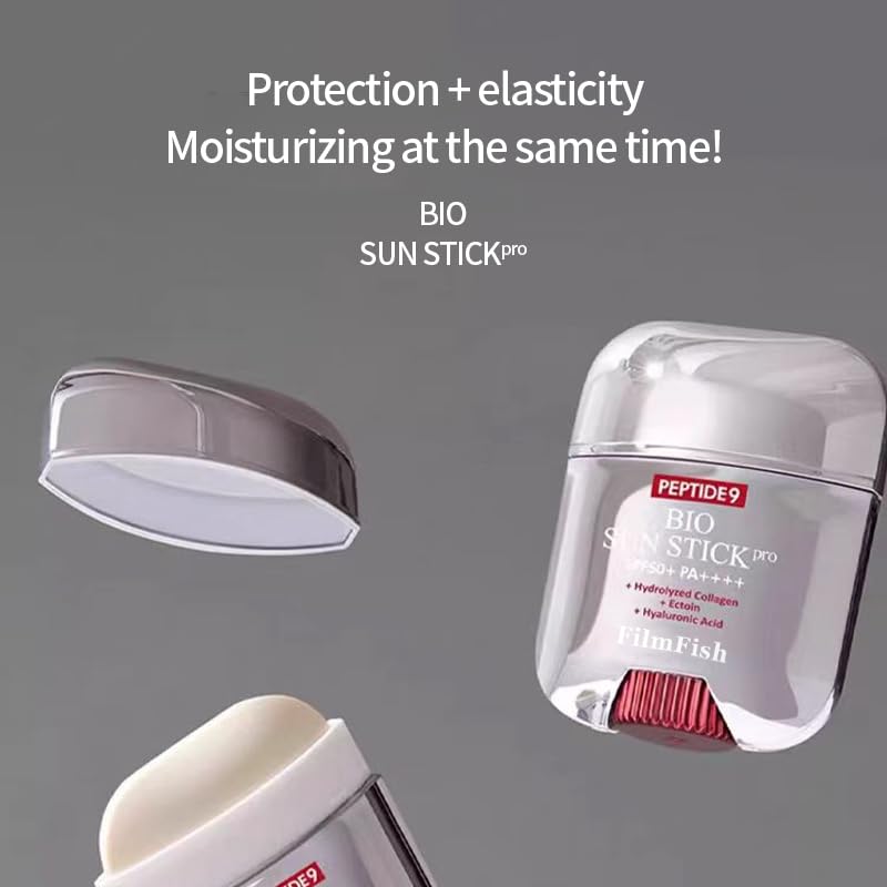 FilmFish Peptide 9 Bio Sun Stick PRO SPF50+ PA++++ | 20g - Advanced UV Protection Peptide Sunscreen Stick Pro Refreshing Non Greasy