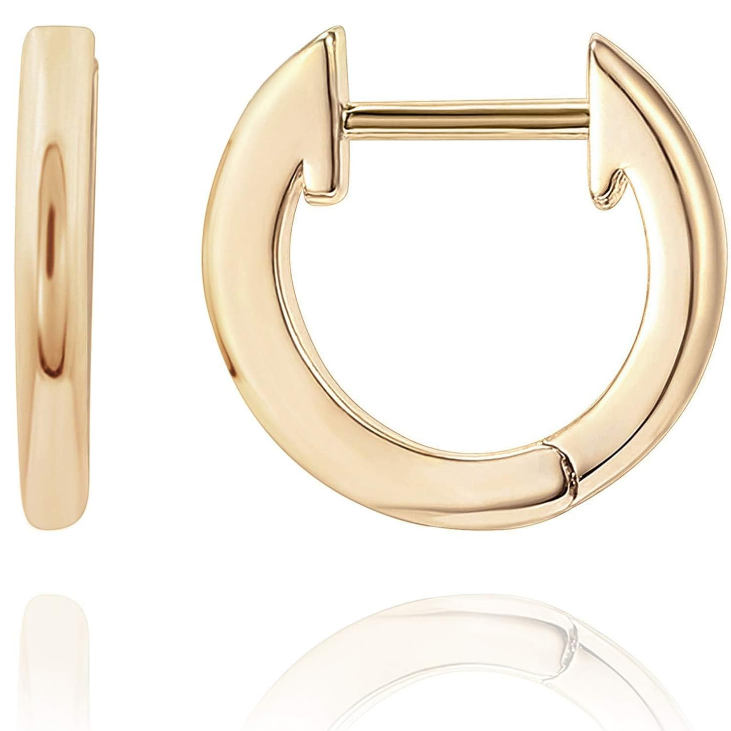 "1 pair 14K Gold Plated, Gold Vermeil, S925 Sterling Silvery Cuff Earrings Huggie Stud | Small Hoop Earrings for Women, Prefect gift for Birthday/ Christmas/ New Year's Eve/ Anniversary/ Mother's day "