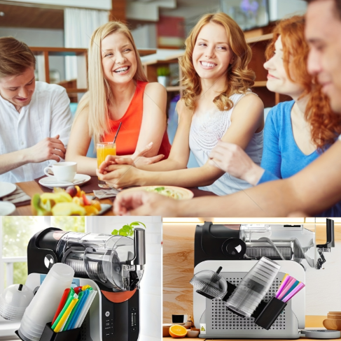 Cup Organizer For Ninja Slushie Machine FS301 & FS300-3-in-1 Side-Mounted Holder For Cups, Lids & Straws - Accessories For Ninja Slushie Machine