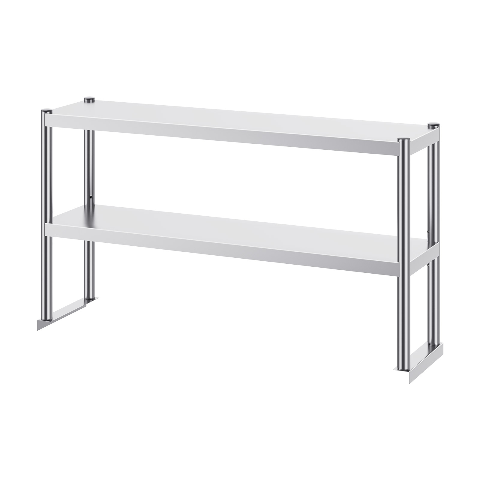 VEVOR Double Overshelf, Double Tier Stainless Steel Overshelf, 12 x 72 Inch Double Deck Overshelf, Height Adjustable Overshelf Prep Work Table for Kitchen, Restaurant and Workshop