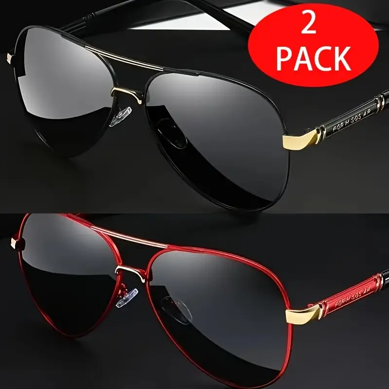"2 Pairs Polarized Sunglasses (Men &amp; Women) – For Outdoor, Driving, and Travel "