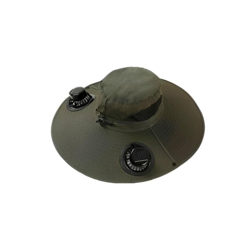 Solar fan hat Outdoor Wide Brim Sun Hat with 2 Solar Fan Sun Bucket Hat for Men Women UPF 50+ Bucket Fishing & Beach with Fan Built in