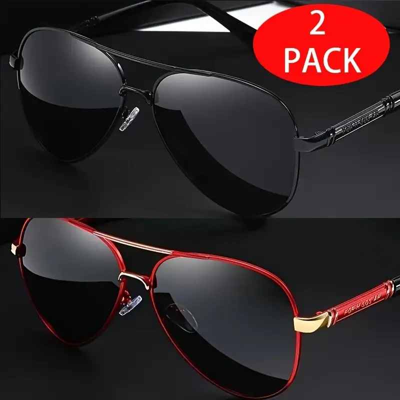 "2 Pairs Polarized Sunglasses (Men &amp; Women) – For Outdoor, Driving, and Travel "