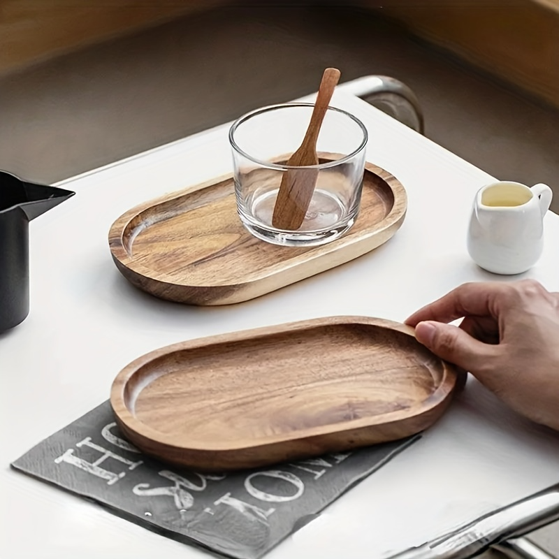 1Pcs LDQ Elegant Wood Service Tray -Japanese Style, space Saving Design forFood and Beverage Service - Perfect forHome Decor and Kitchen Accessories