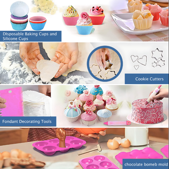 359PCs Cake Decorating Baking Supplies Kit, Baking Set with 66 Piping Tips, Icing Bags and Tips Set for Beginners,Baking Tools,Cupcake Decorating Kit