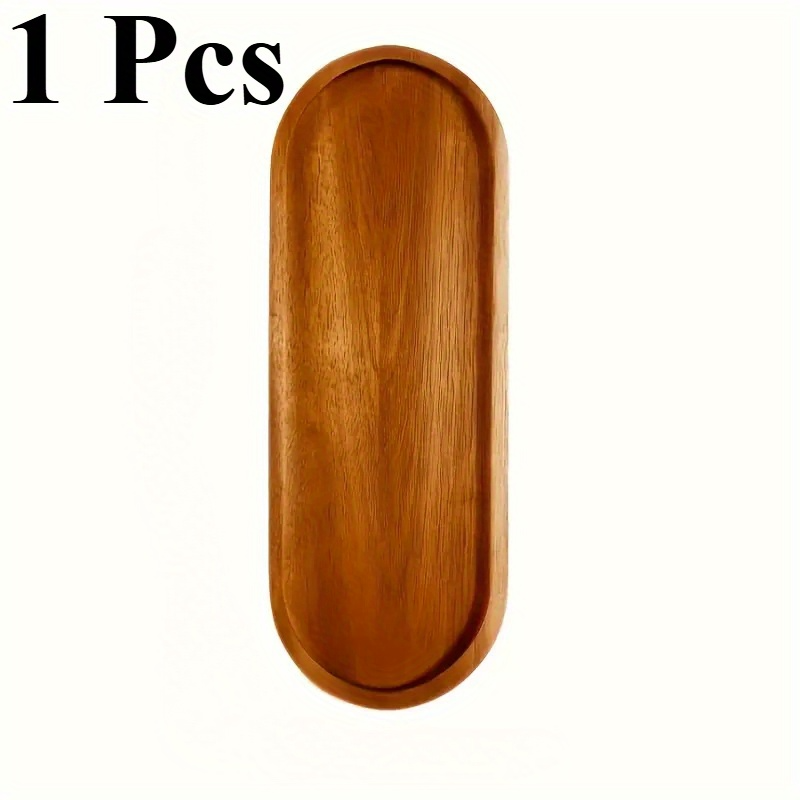 1pc LDQ Elegant Wooden Serving Tray - Japanese-style, space-saving design for food and beverage service - ideal for home décor and kitchen accessories.