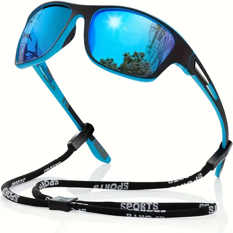 1/ 2pcs Fashion Packaged Anti-Glare Sunglasses Set with Eyewear Strap – Unisex Design for Fishing, Cycling &amp; Outdoor Adventures, Ideal for Travel &amp; Daily Wear