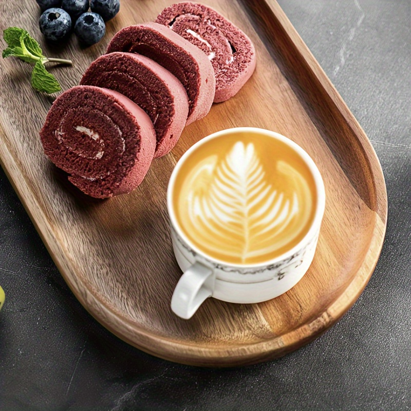 1Pcs LDQ Elegant Wood Service Tray -Japanese Style, space Saving Design forFood and Beverage Service - Perfect forHome Decor and Kitchen Accessories